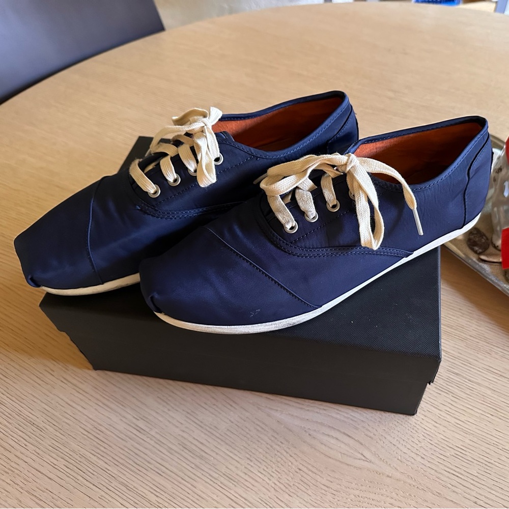 TOMS Orange and Blue Slip-On Shoes